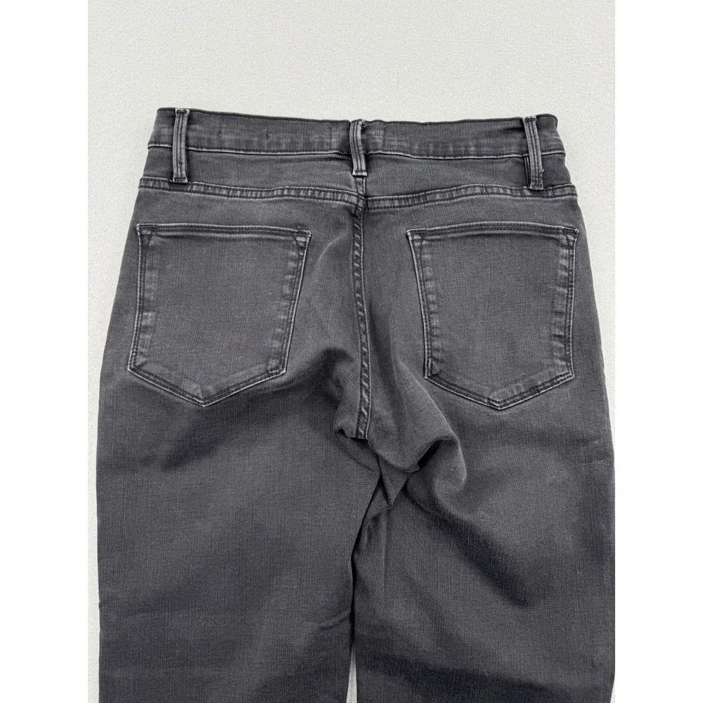 FRAME Le High Straight Slim Fit Jeans Womens 29 Black Raw Hem Kerry LHSTRA208 - Picture 11 of 12